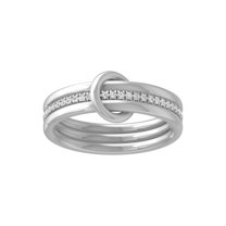 ARAIYA FINE JEWELRY 925 Sterling Silver Diamond Wedding Band Ring (1/8 cttw, I-J Color, I2-I3 Clarity) Size 6