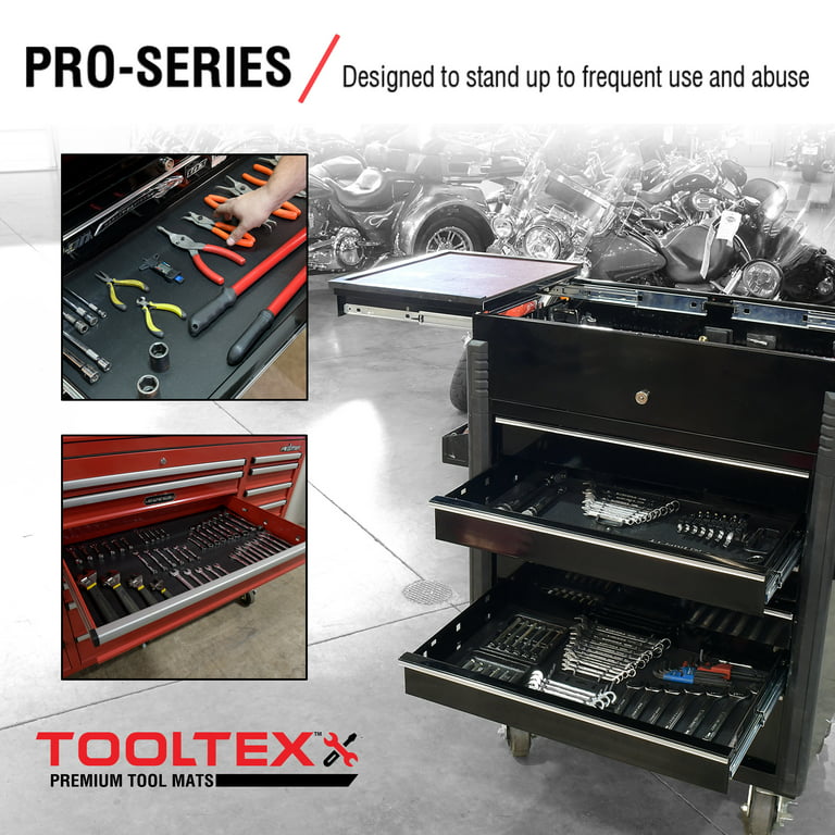 Reizen Tech Max-Tough Tool Box Liner-18 inches x 24 feet x 3mm - Stay-Put  SurfaceÂ Defends Against Wear and Tear - Keeps