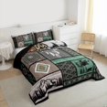 thumbnail image 3 of Castle Fairy 3-Piece Queen Size Comforter Set, Bear and Deer Boho Tribal Aztec Print, 3 of 8