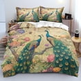 thumbnail image 3 of Pavo real Juego de cama Floral Pavos reales Funda Nórdica King Beatuiful Animales, 3 of 6