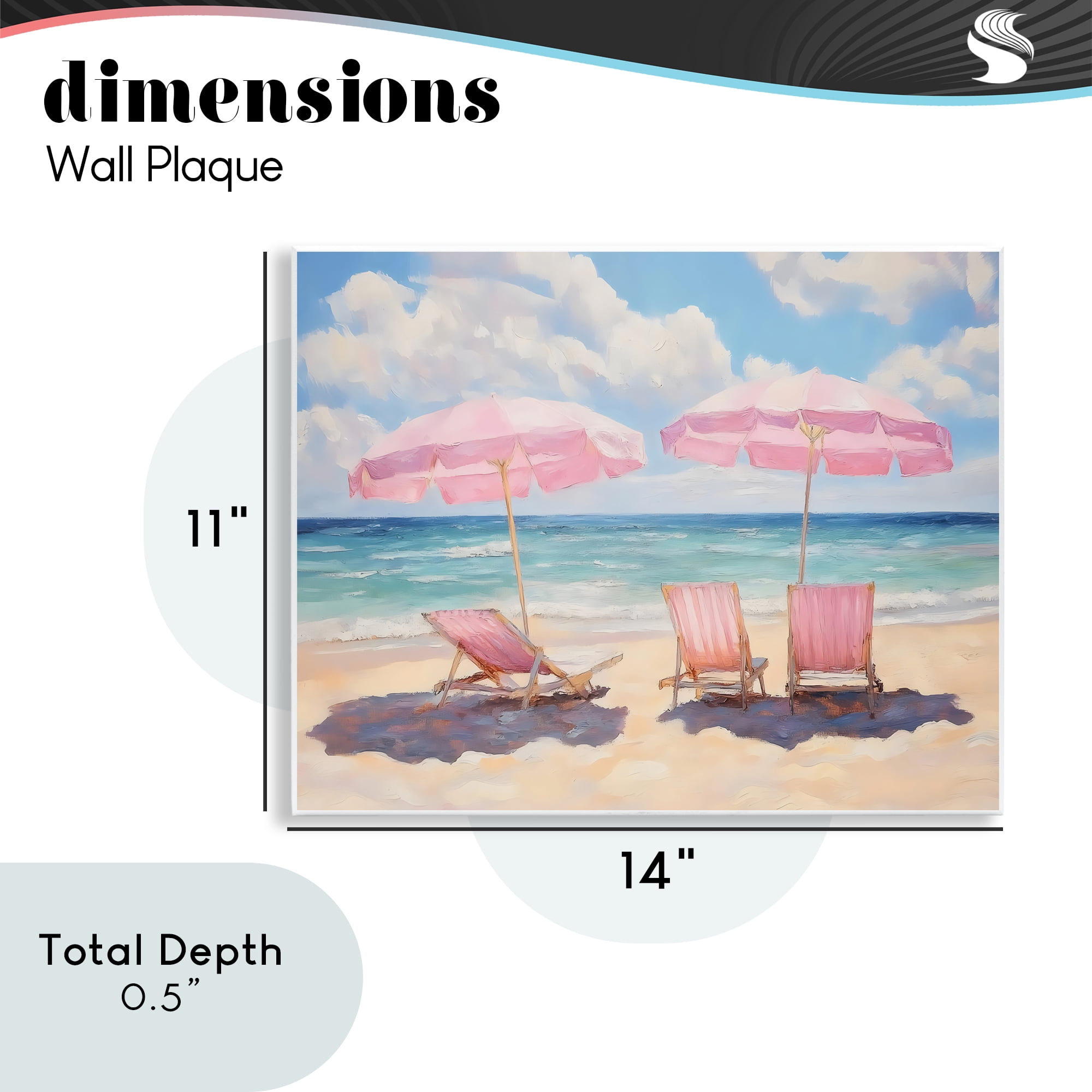 Stupell Industries Pink Summer Chairs by the Sea Wall Plaque Art, design by LSR Design Studio