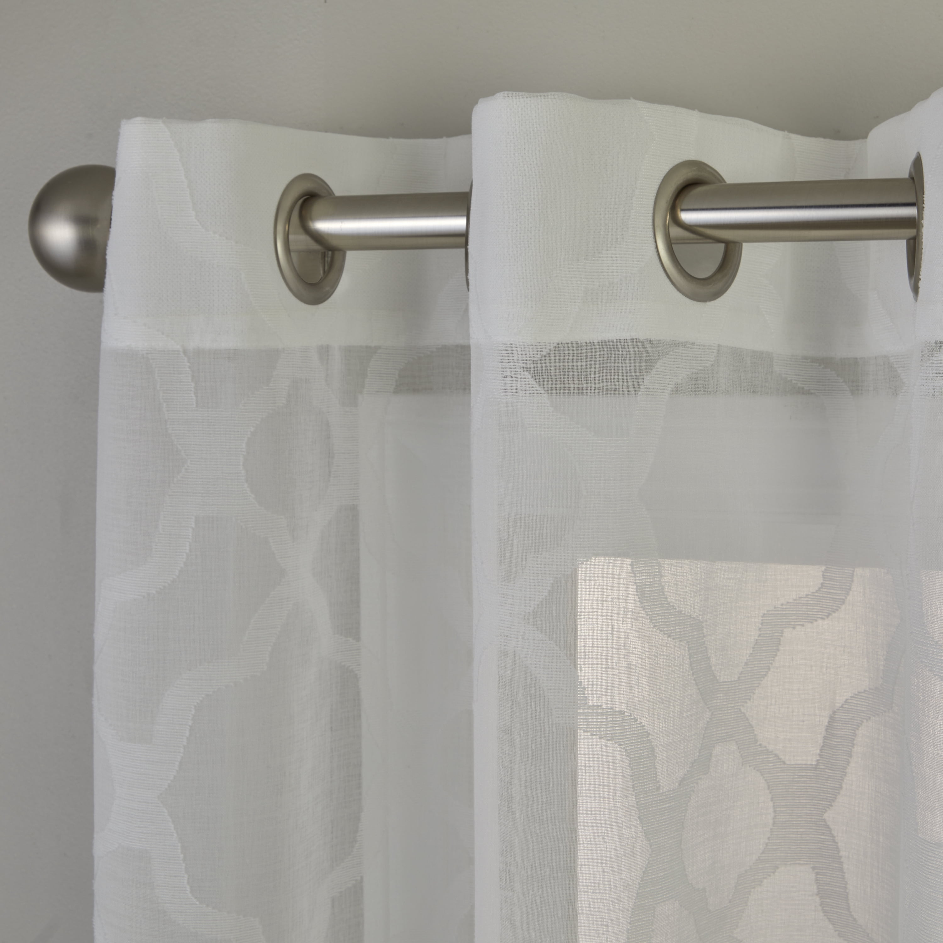 SKL Home Lattice Rod Pocket Sheer Curtain Panel, 56" x 84"