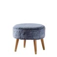 thumbnail image 2 of Home Soft Things Heavy Faux Fur Oval Ottoman - Black - 22" x 18" x 18", 2 of 4