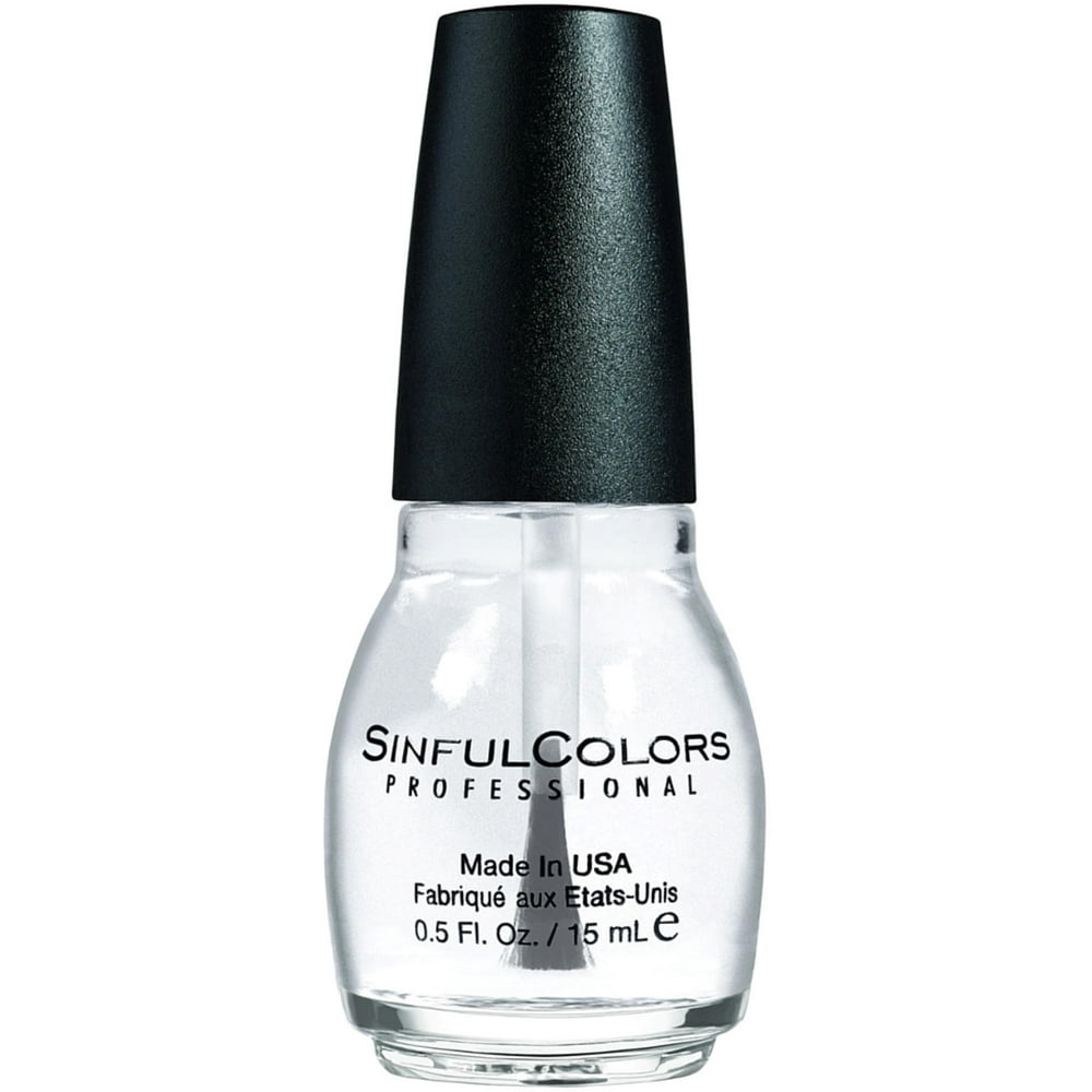 Sinful Colors Professional Nail Polish, Clear Coat 0.50 oz (Pack of 2)