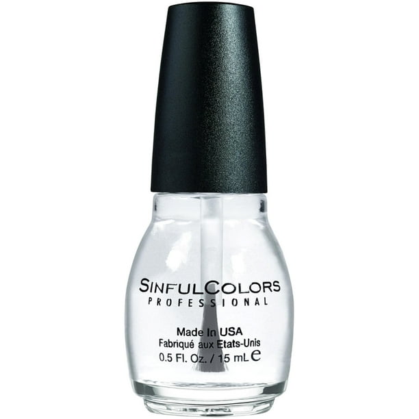 Sinful Colors Professional Nail Polish, Clear Coat 0.50 oz (Pack of 2
