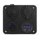 thumbnail image 5 of 12V 4 Gang LED Panel de interruptor de palanca encendedor de cigarrillos voltímetro Dual USB 4.2A para coche barco azul Jadeshay  A, 5 of 9