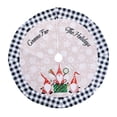 thumbnail image 1 of Ounissouiy Estera de botón de árbol de Navidad de 120cm de diámetro, alfombra redonda, tela flexible, diseño de Festival, cubierta Base, Kits de decoración para fiestas Cuadrícula en blanco y negro, 1 of 6