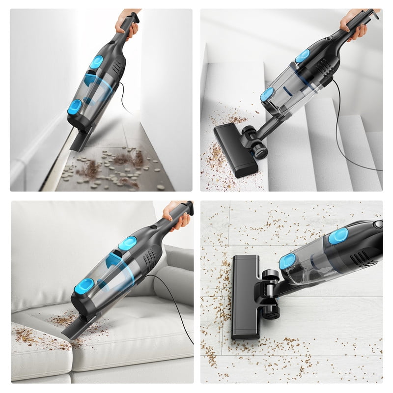Homadio Corded Stick Vacuum Cleaner, Upright/Handheld 3-in-1 Lightweight Vacuum with HEPA Filter for Hard Floor, Carpet and Pet Hair, 1L Dust Cup