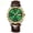Green, variant on Classic Leather Watch for Men – Quartz Core, Waterproof, Night Glow Feature