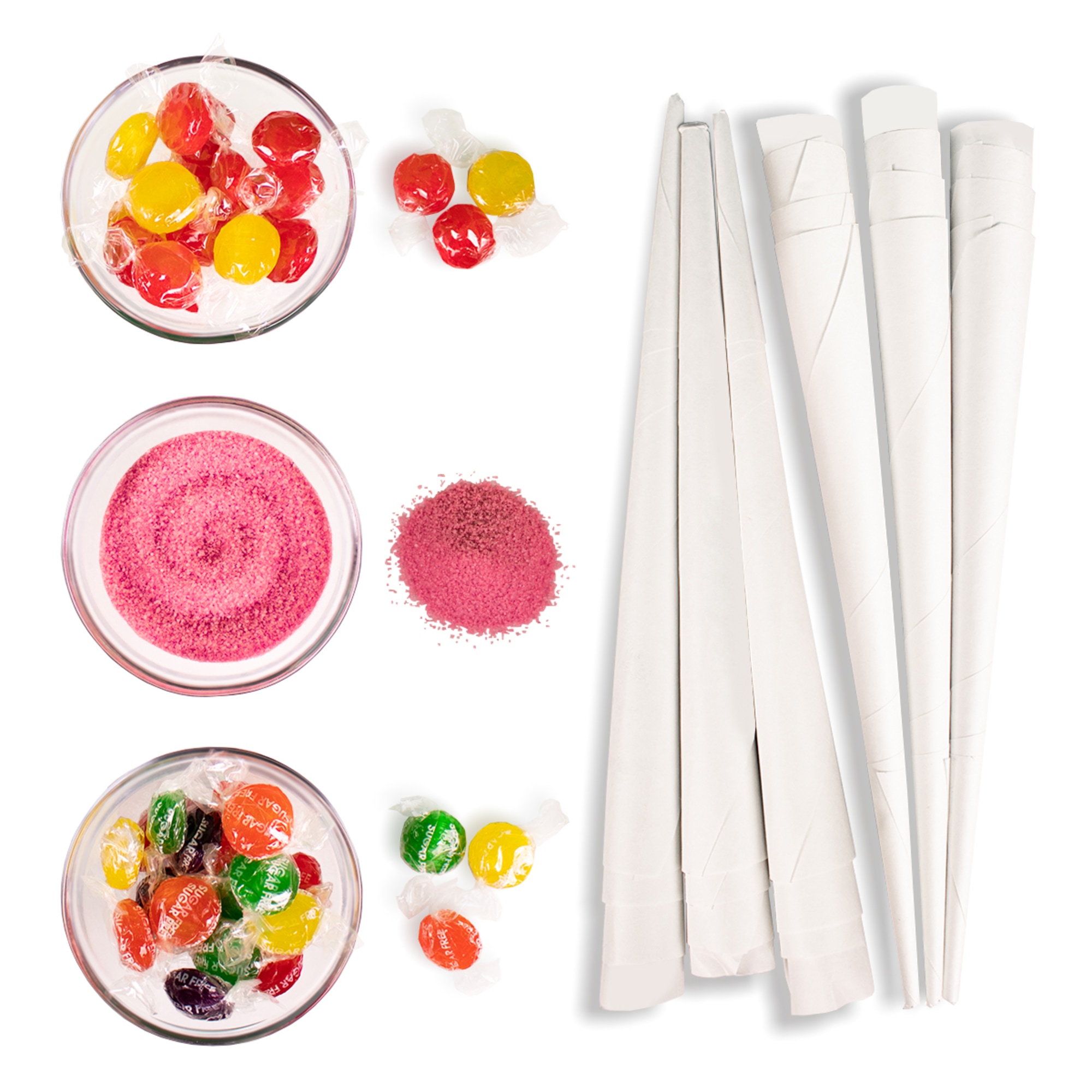 Nostalgia HCK800 Hard & Sugar-Free Candy Cotton Candy Party Kit, 60 Candies, Flossing Sugar, 24 Paper Cones - image 3 of 3