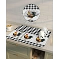 thumbnail image 4 of Farm Rooster Dish Drying Mat for Kitchen Counter, Super Absorbent Quick Dry Coffee Bar Mat Pad Thin Diatomaceous Sink Mat Non Slip Dish Drainer Mat 23.5x15.5 Farmhouse Animals Black and White Plaid, 4 of 6