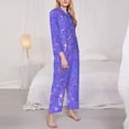 thumbnail image 3 of Daiia Purple Glitter for Women's Long-Sleeved Pajama Set – Soft & Comfortable Sleepwear Button-Up Pajamas Cozy Lounge Wear-Small, 3 of 7