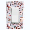 thumbnail image 1 of Metal Light Switch Plate Cover Cotton Flower Wallpaper Pastel Blue FLW017, 1 of 13