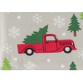 thumbnail image 4 of St. Nicholas Square Christmas Kitchen Tablecloth,  Flannel Backing, Cars and Red Truck Theme, 52 x 70 inches, 4 of 5
