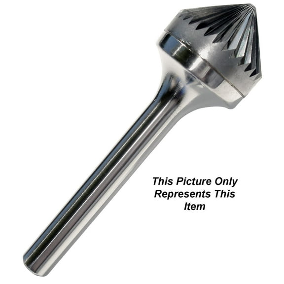 SK-1 Cone Shape 90° Angle 1/4" Diameter Carbide Burr SingleCut