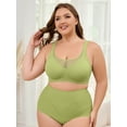 thumbnail image 2 of Chiclily Women's Wireless Bras Comfort Everyday Full Coverage Bra Green 2XL Supportive T-Shirt Bra, 2 of 8