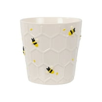 Mainstays 6.25" x 6.25" x 6" Round Cream Ceramic Bee Planter