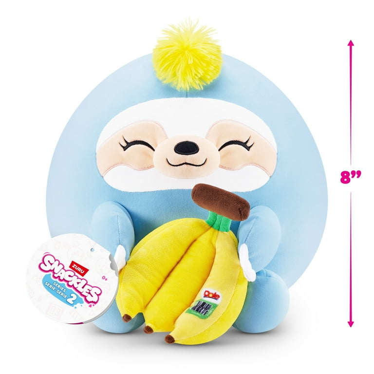 SNACKLES 8 inch Snackle (Dole Banana) Megan the Sloth, Ultra Soft