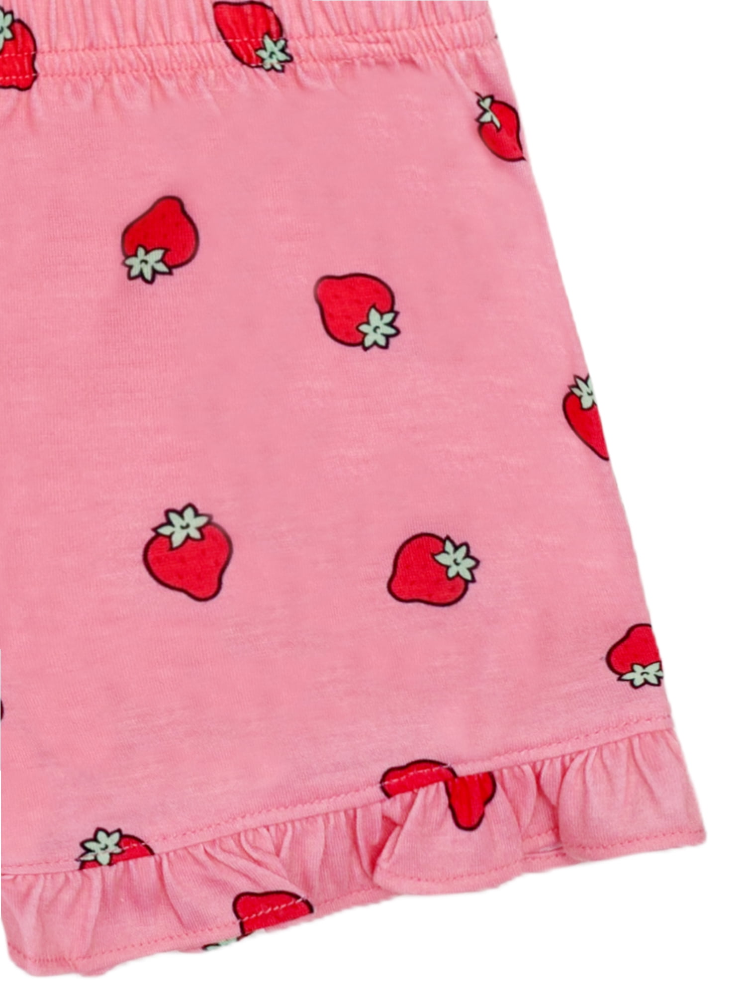 Strawberry Shortcake Tween 2- Piece Short Sleeve Top and Shorts Pajama Set with Spa Headband, Sizes 4-12