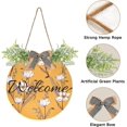 thumbnail image 2 of Vintage Flower Floral Leaves Yeallow Welcome Sign for Front Door, Round Sign Hanging Welcome Sign Welcome Wreath for Farmhouse Porch Door Home Decor, 2 of 7