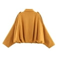thumbnail image 3 of Stichou Womens Suede Zip Up Bomber Jacket Oversized Long Sleeve Pleated Pilot Coat 2025 Casual Fashion Fall Cropped Outerwear Yellow M, 3 of 3