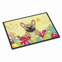 Carolines Treasures BB6010JMAT 24 x 36 in. Easter Eggs French Bulldog Cream Indoor or Outdoor Mat