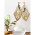 thumbnail image 2 of Brown Daisy Bees Kitchen Dish Towels for Drying Dishes Set of 3, Spring Farmhouse Honey Floral Rings Waffle Weave Microfiber Hand Tea Bathroom Towels Quick Dry & Absorbent Towel 12x12, 2 of 7