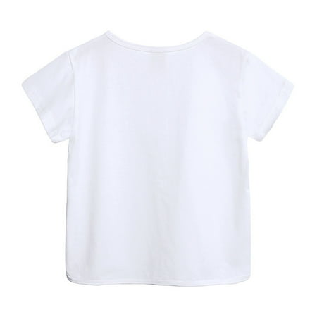 

Cathalem Workout Apparel Toddler Kids Baby Boys Girls Solid Short Sleeve Crewneck Irregular T Shirts Tops Tee Short Sleeve Tee Shirt White 2-3 Years
