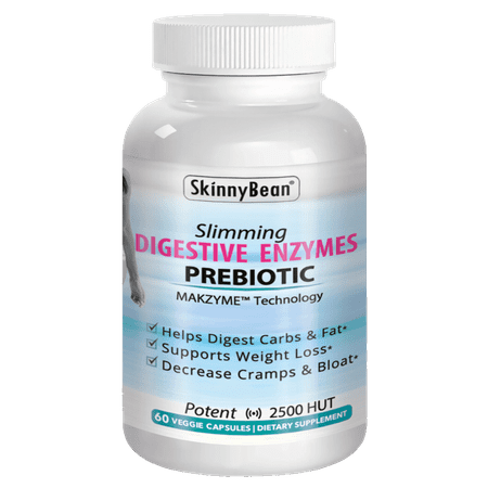 Skinny Bean Digestive Enzymes Supplement Prebiotics For Women Natural Weight Loss, 60 (Best Prebiotic Supplements Uk)