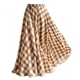 thumbnail image 4 of GUACER Gingham Maxi Skirt for Women Boho Plaid Tiered High Waisted A-Line Long Skirts Flowy Summer Beach Swing Skirts, 4 of 7