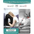 thumbnail image 5 of Inflatable Travel Pillow, Airplane Neck Pillow Comfortably Supports Head and Chin for Airplanes, Trains, Cars and Office Napping with 3D Eye Mask, Earplugs and Portable Drawstring Bag (Black), 5 of 9