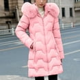 thumbnail image 2 of Plus Size Winter Coat for Women Casual Colored Long-Sleeved Hooded Jacket Hooded Puffer Jacket(Pink L), 2 of 8