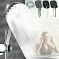 thumbnail image 3 of Yannianjz under $5 3Pcs Shower Head Set, Pressurized Shower Head, 4-Spray Mode Shower Faucet, Large Output Showerhead, Sailor Style Handheld Shower, Bathroom Shower Upgrade, 3 of 9