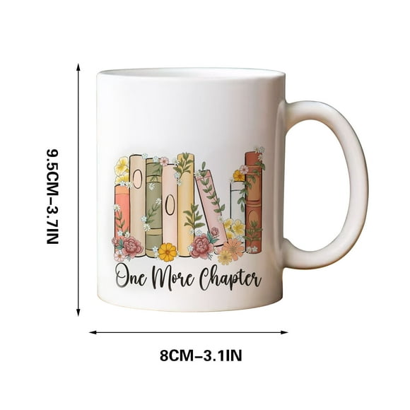 Gifts For Book Lovers Floral Ceramic Mug 350 ml With Customizable Design Made In USA Dishwasher And Microwave Safe