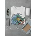 thumbnail image 3 of Cool Surfer Crocodile T-Shirt Men -Smartprints Designs, Male 3X-Large, 3 of 4