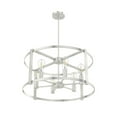 thumbnail image 5 of Hunter - Astwood 6-light Brushed Nickel, Large Chandelier, Dimmable, Caged Style, Drum Shaped, for Bedrooms, Dining, Living Rooms - 19118, 5 of 8