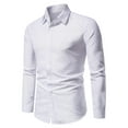 thumbnail image 2 of Aqestyerly Chemise Ample à Manches Longues pour Hommes Col à Revers Sans Repassage Imprimé Chemise de Travail Décontractée, 2 of 9