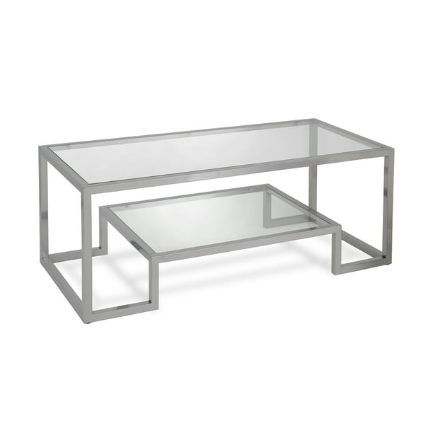 Evelyn Zoe Contemporary Coffee Table, Sophia Modern Stainless Steel And Glass Coffee Table