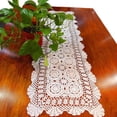 thumbnail image 1 of CHOK Rectangular Cotton Handwork Crochet Lace Table Runner Doilies for Coffee Table Dresser Scarf Centerpieces Décor 2PC, 1 of 5