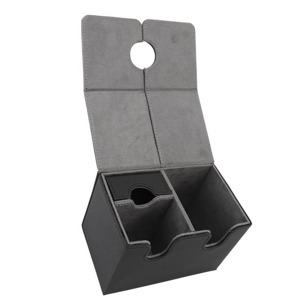 Card Deck Box with Detachable Tray, Sturdy PU Leather Card Storage Case Holds 200+ Cards, Compatible with CCG Collectible Cards