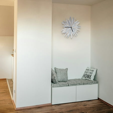 ardeola - Haystack Frozen - 16 in Attractive Handmade Wall Clock in Shades of Silver