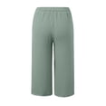 thumbnail image 5 of Hurxie Womens Capris Pants High Waist Drawstring Comfy Casual Pants Lightweight Trousers Buttons with Pockets Mint Green,XL, 5 of 6