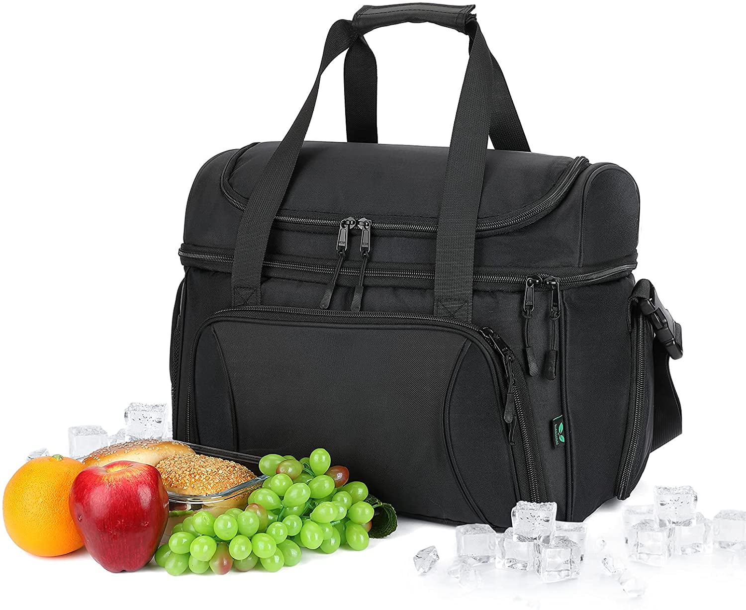 Extra Large Flight Attendant Lunch Bag Crew Cooler 36 Cans Insulated Lunch  Bag for Men Lunch Box Travel Cooler Bag Soft Luggage Duffel Pilot Airline  for Work Camping Sports Picnic Black by