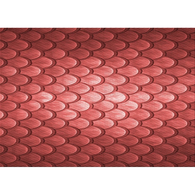 Ahgly Company Tapis d'Intérieur Rectangulaire Rouge Lavable en Machine, 4 Pieds x 6 Pieds
