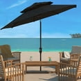 thumbnail image 2 of SAFAVIEH Lorenia 9' Double Top Market Patio Umbrella, Black, 2 of 5