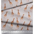 thumbnail image 3 of Soimoi Gray Poly Georgette Fabric Dot & Giraffe Animal Decor Fabric Printed BTY 52 Inch Wide, 3 of 3