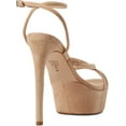 thumbnail image 5 of Schutz Zilla Honey Beige Nude Straps Buckle Ankle High Heels Plaforms Sandals (Honey Beige, 9), 5 of 5