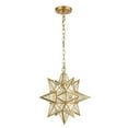 thumbnail image 4 of Moravian Star Pendant Chandelier Seeded Glass Gold Light 15 Inches, 4 of 8