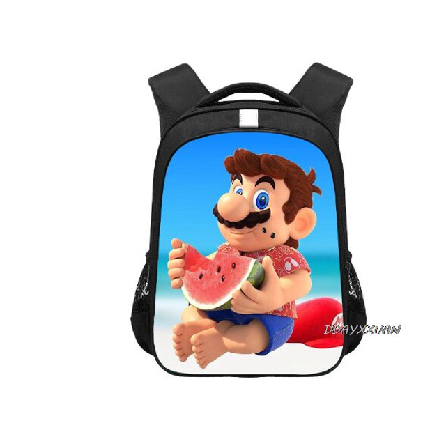 Mochila ortopédica de Super Mario para niños y niñas, morral escolar compuesto de princesa melocotón para estudiantes de primaria QYM unisex
