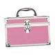 thumbnail image 5 of Bolsa de maquillaje portátil con espejo, estuche de maquillaje con bandeja, organizador de caja de maquillaje para mujer, tocador, accesorios de viaje rosa, 5 of 10